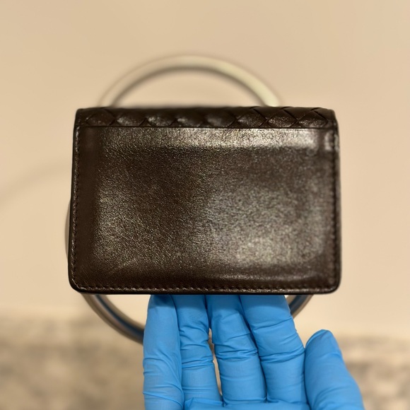 BOTTEGA VENETA INTRECCIATO CARD CASE- Dark Brown - Picture 6 of 10